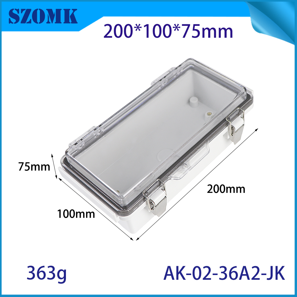 AK-02-36A2-JK Boîte de connexion à l'épreuve des intempéries PC Lidi ABS Moup de support Strong Scelging Tire Tire Outlet Box 200x100x75mm