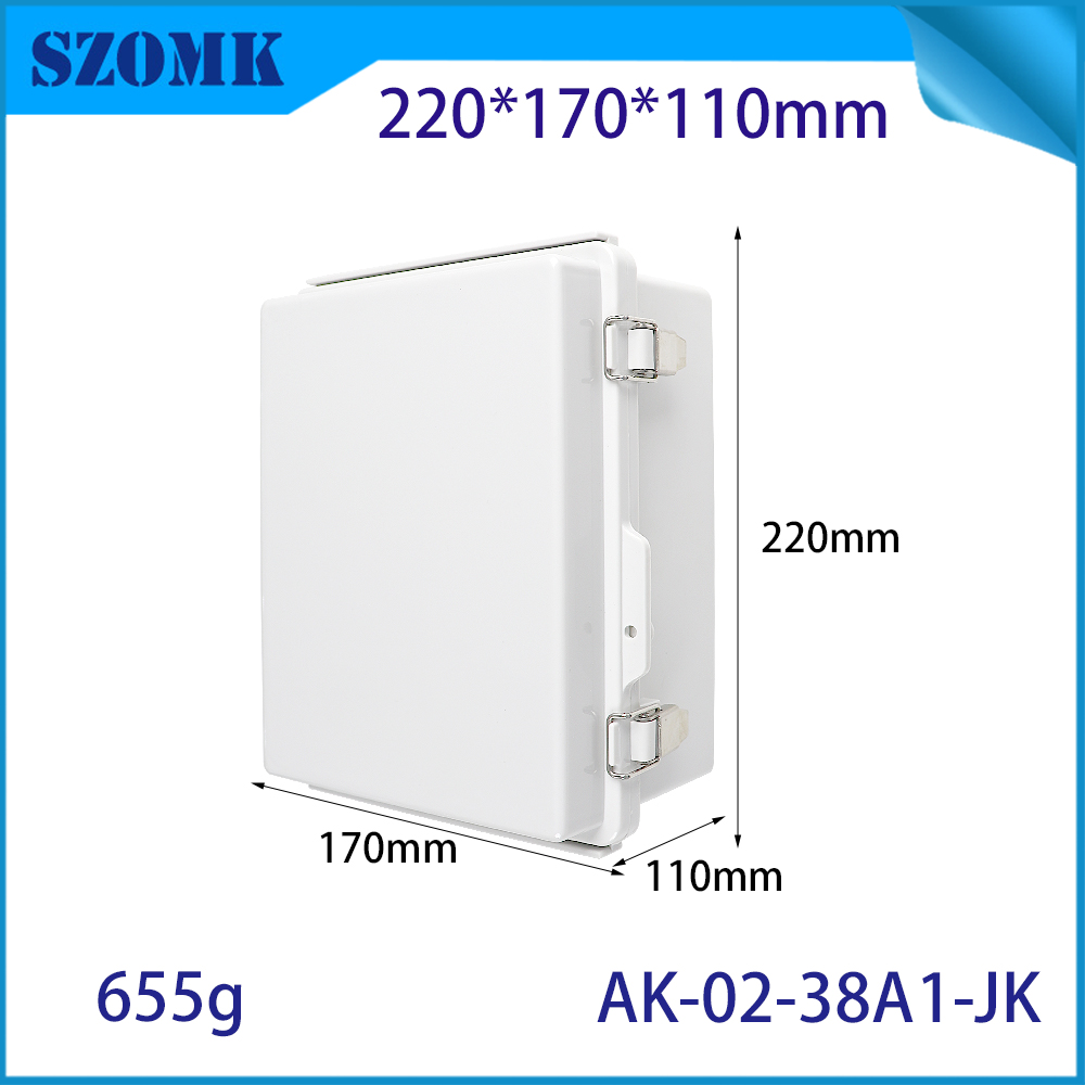 AK-02-38A1-JK BRACKETS MURS HINGED GRY COUVERTURE ABS ABS Protection Box IP67 Project Electric Enceinte 220x110x170mm