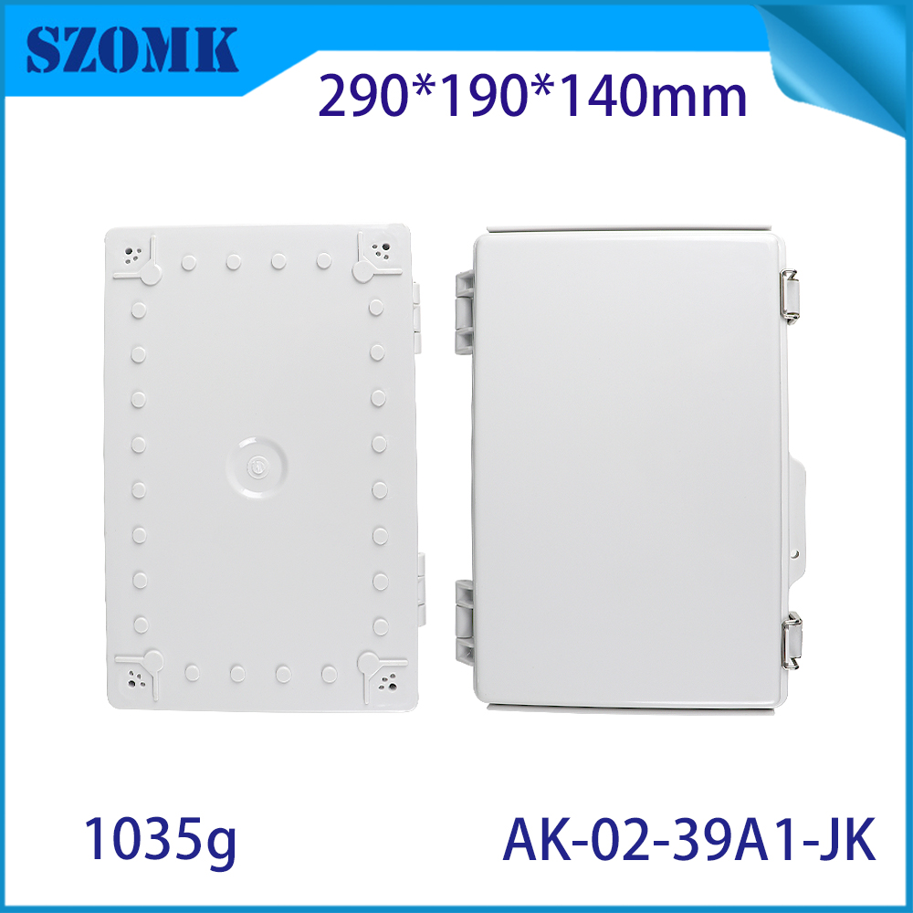 AK-02-39A1-JK Electronics Solar Network Marine Buiten Wire Cable Junction Box met roestvrij staal scharnierend 290x190x140mm