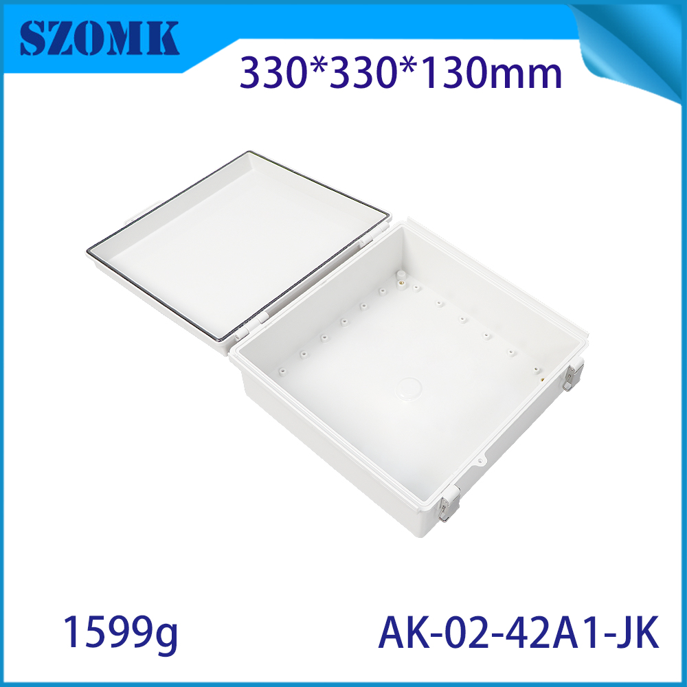AK-02-42A1-JK Waterdichte doos 304 Roestvrij staal Latch Outdoor Electrical Box voor mariene elektrische doos voor voedingen 330x330x130mm