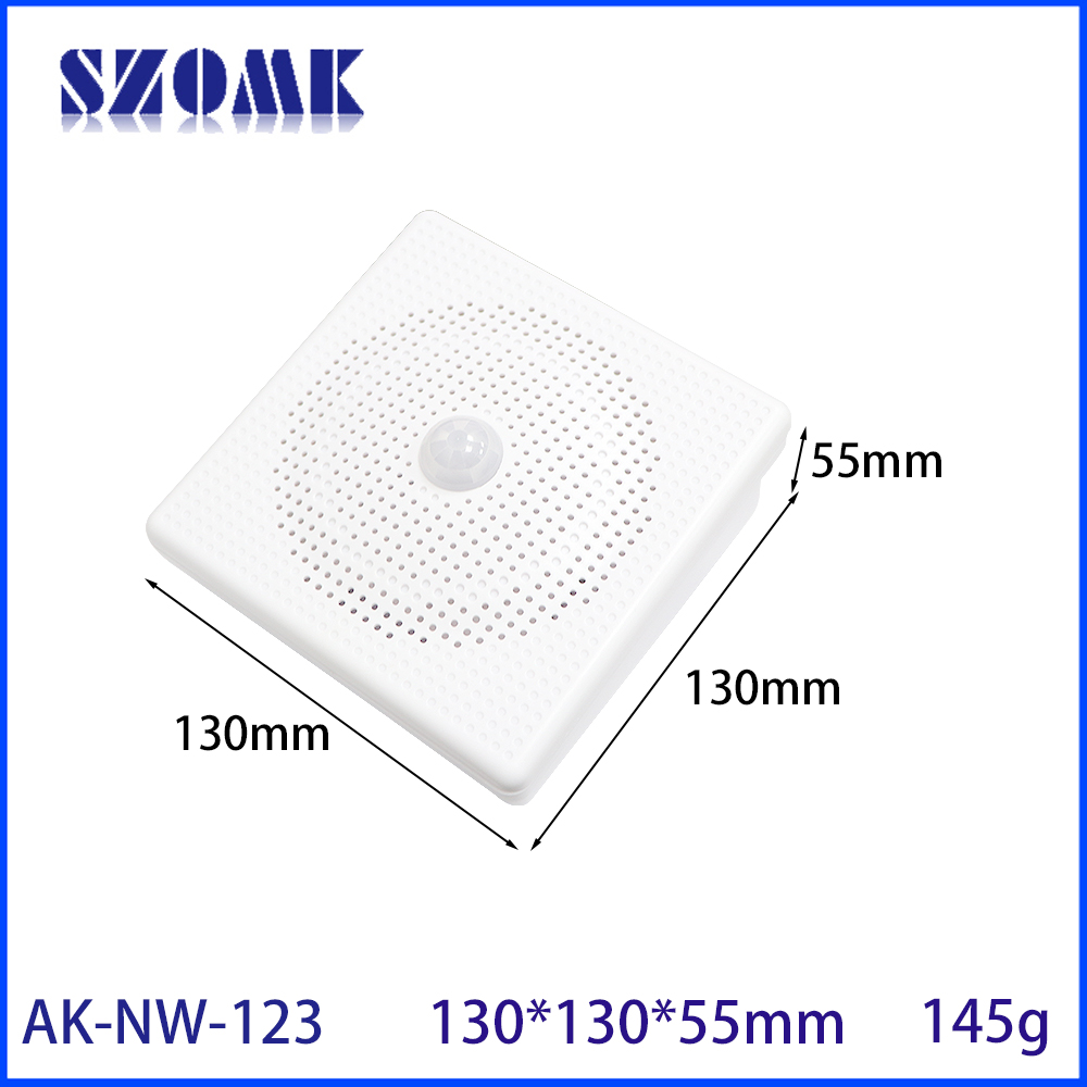 AK-NW-123 Deursensor Housing Intelligente Voice Infrarood Human Body IoT Wireless Alarm Plastic behuizing Doos 130*130*60mm