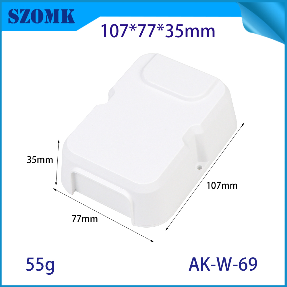 AK-W-W-69 Caixa eletrônica de conexão de fio DIY Caixa de montagem de parede Correção de fixação para PCBs Caixa de junção de plástico PCBs 105*75*30mm