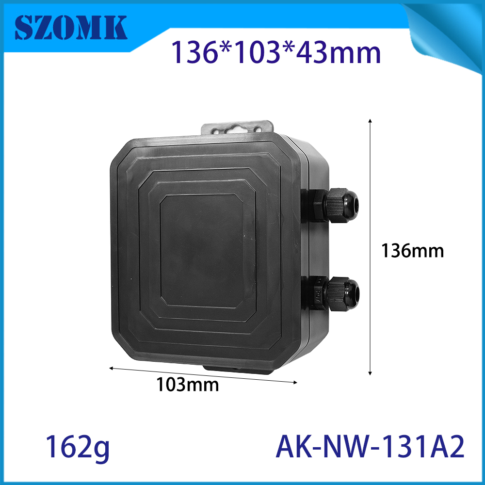 AK-NW-131 Pipeline Wall-Mount Falnge Iot Sensor Housing Cable Gland Connection Junction Box Housing 136*103*43mm