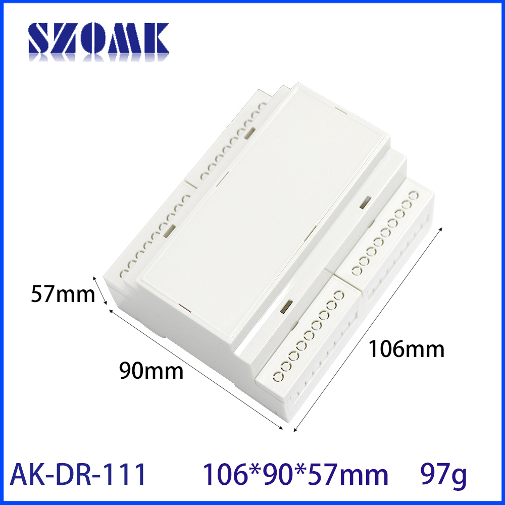 AK-DR-111模块PCB安装支架36点PLC终端块电气聚碳酸酯塑料DIN导轨外壳106*90*57mm