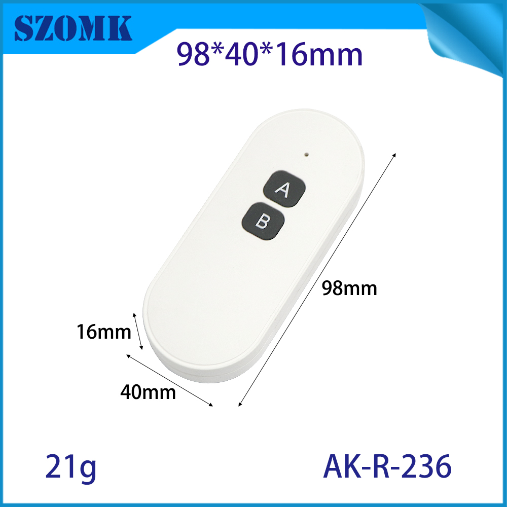 98*40*16mm AK-R-236 433mhz Radiofrequência (Rf) Caixa de plástico de controle remoto sem fio com dois botões 