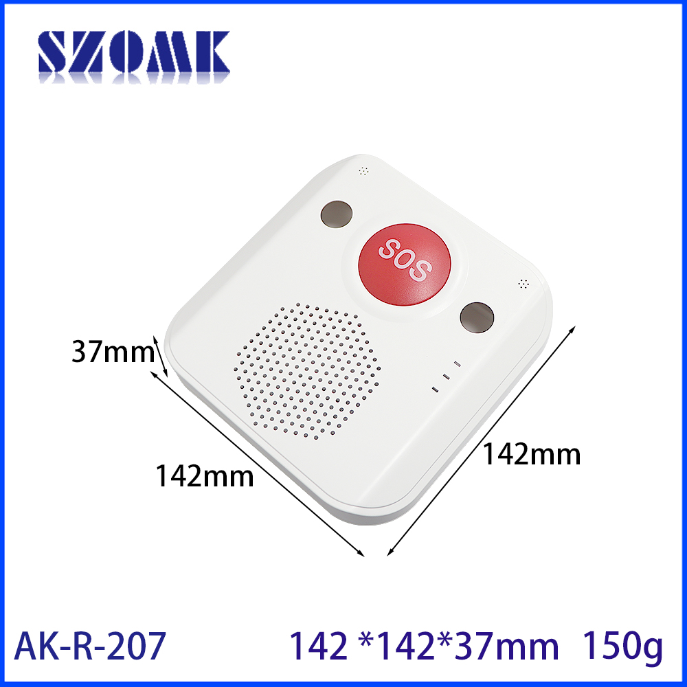 142 * 142 * 37mm AK-R-207 Shell di allarme wireless a un pulsante Shell vocale Shell di chiamata di emergenza