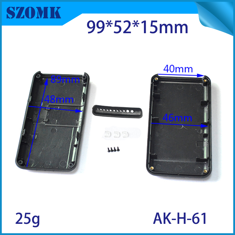 caixa de plástico pequena portátil preta AK-H-61 99 * 52 * 15mm