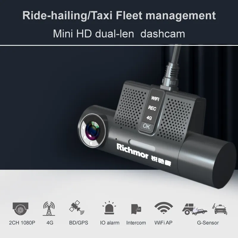 2CH car mobile camera mobile 1080p video reocrder TF card 256G storage suppor wifi gps