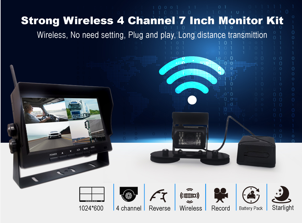 Richmor vehicle AHD IP67 wireless camera can be connet to car 12V circuite or battery and WIFI wireless Disply
