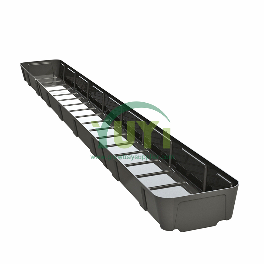 269mm Width Black ABS Plastic NFT Hydroponic Grow Gutter for Agriculture Farming Lettuce Strawberry Planting