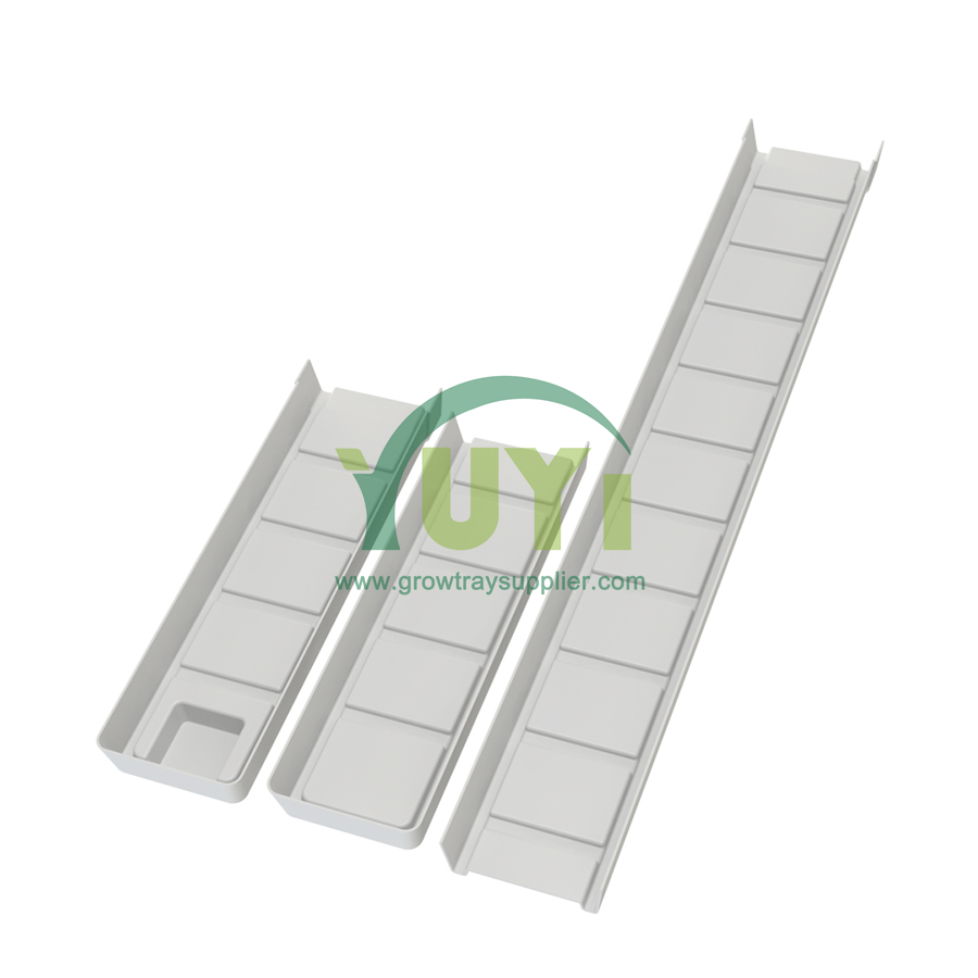 Small Trapezoid ABS Plastic Hydroponic NFT Channel Without Holes for Microgreens Vertical Racks Grow System