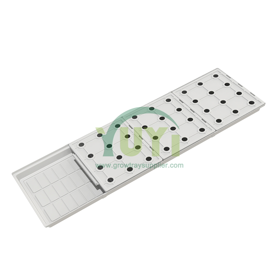 ABS Plastic Large Ebb Grow Rack Bed Flood Tray for Vertical Farm Soilless Hydroponic Plant Seedling Cultivation Vertical Farming
