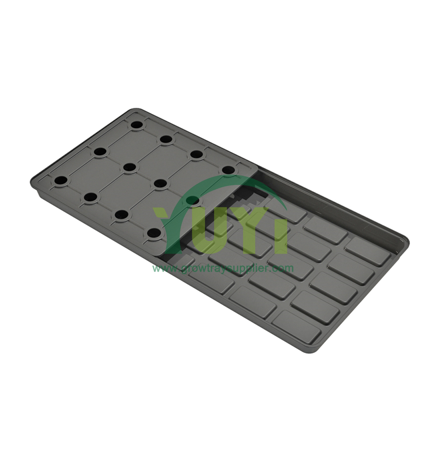 Mitindo mikubwa 2x4 miguu abs ya plastiki inakua tray na kifuniko kwa kilimo cha hydroponic cha wima cha viungo na mboga mboga