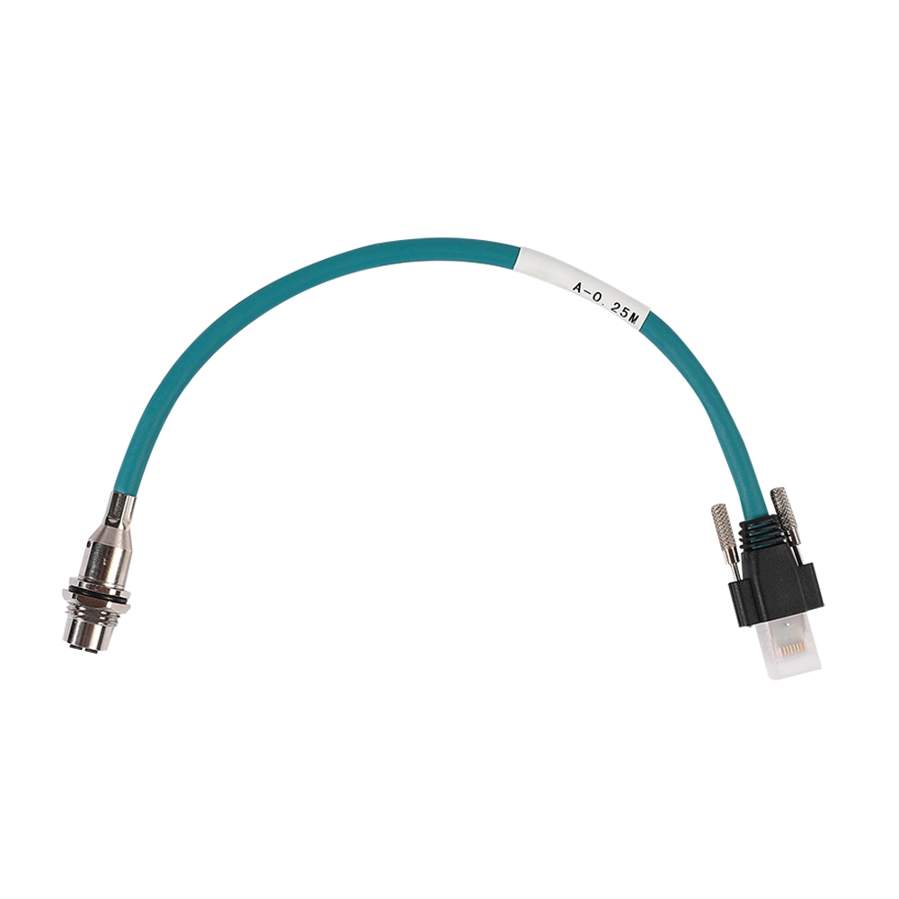 M12 bulkhead to RJ45 with locking screws cable