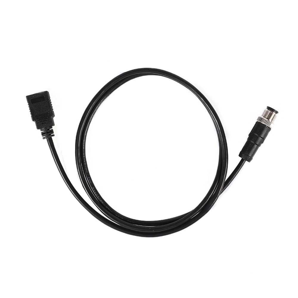 M12-5-Pin-auf-USB-Stecker-Kabel, abgeschirmt, schwarz