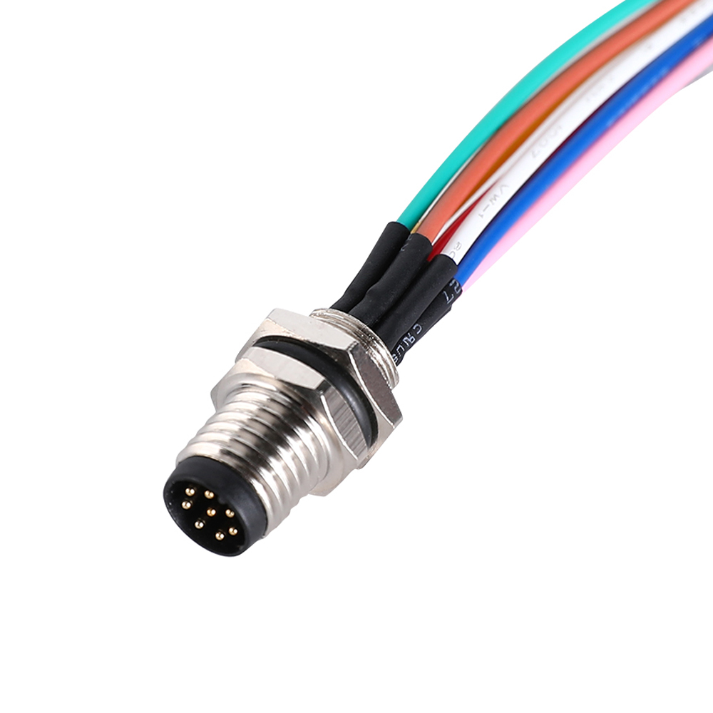 M8 male 4 pin panel mounting wire 0.2 M