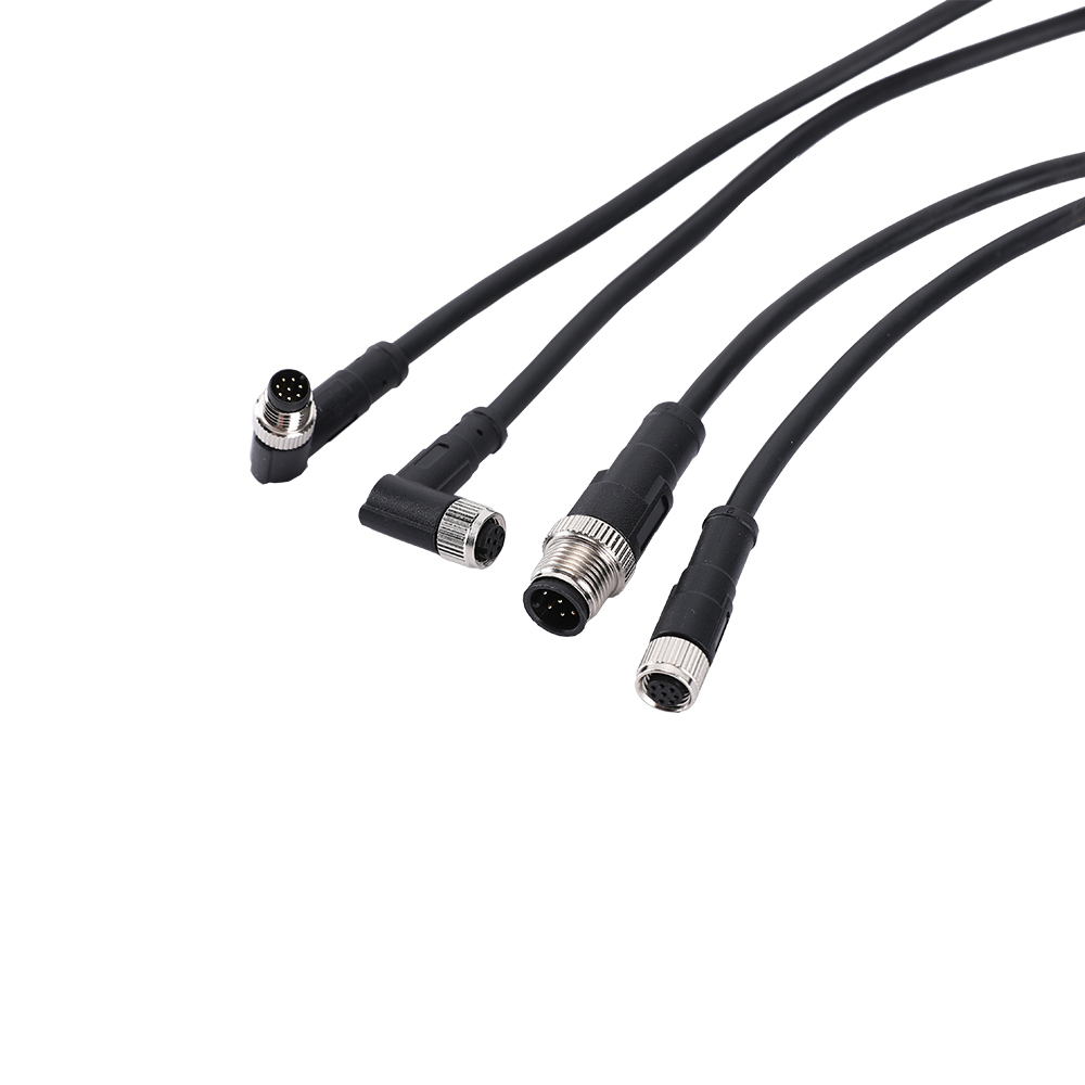 M8 M12 male or straight or right angle 3 4 5 6 8 contacts cable