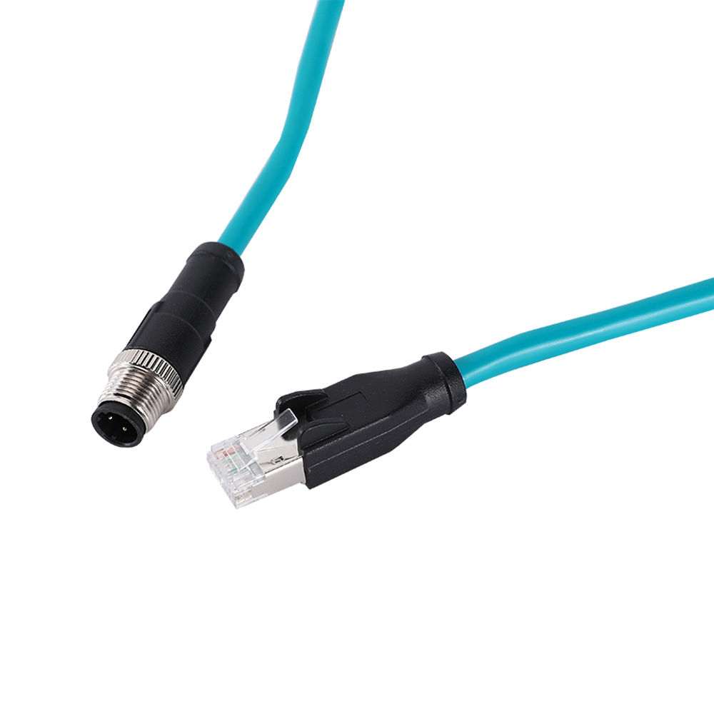 M12 D-Coded Ethernet Male to RJ45 Assemblies