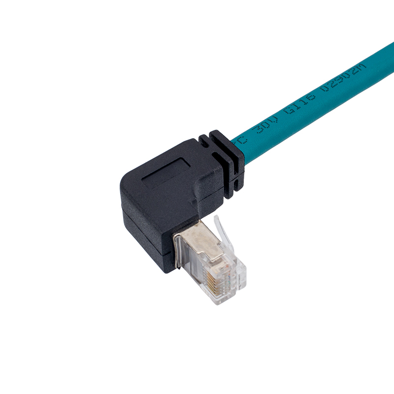 Câble Ethernet M12 mâle femelle vers rj45 coudé