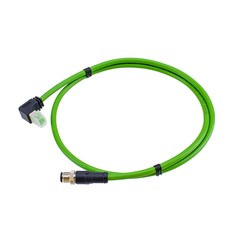 M12 4pin male D-code to RJ45 right angle cable