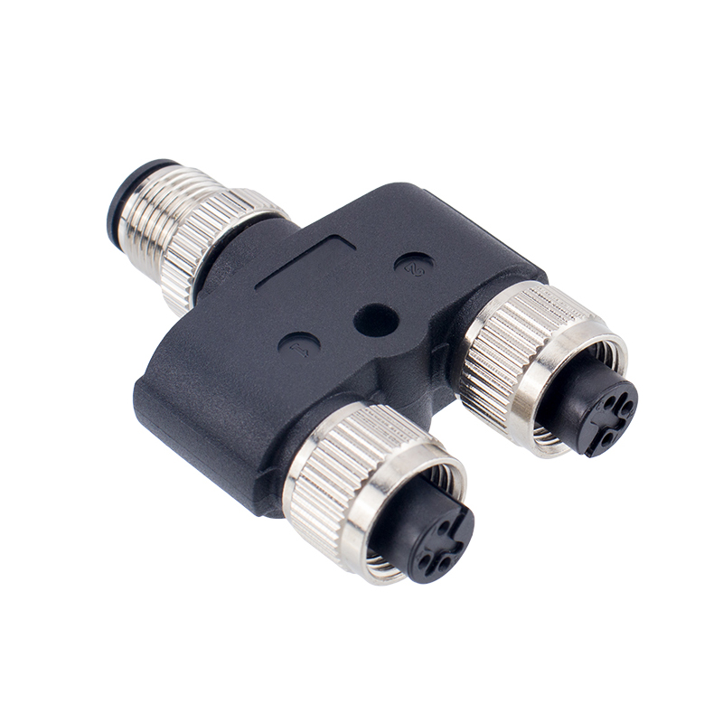 M12 3 pole male Y type connector
