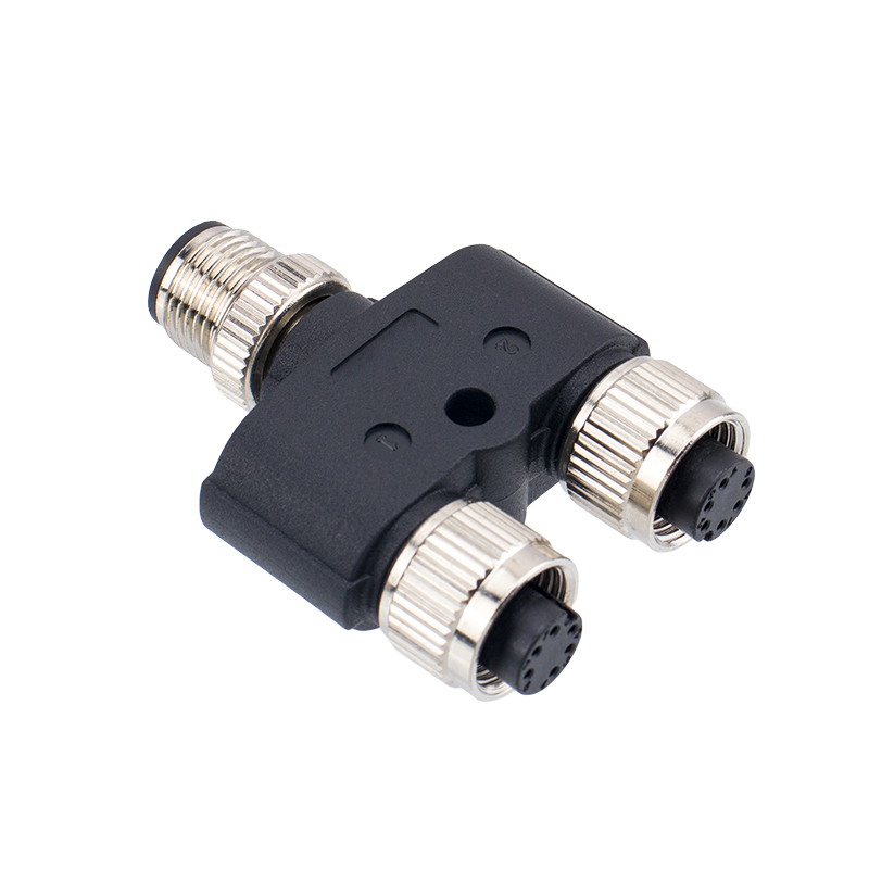 M12 6 pole Y type coupler connector