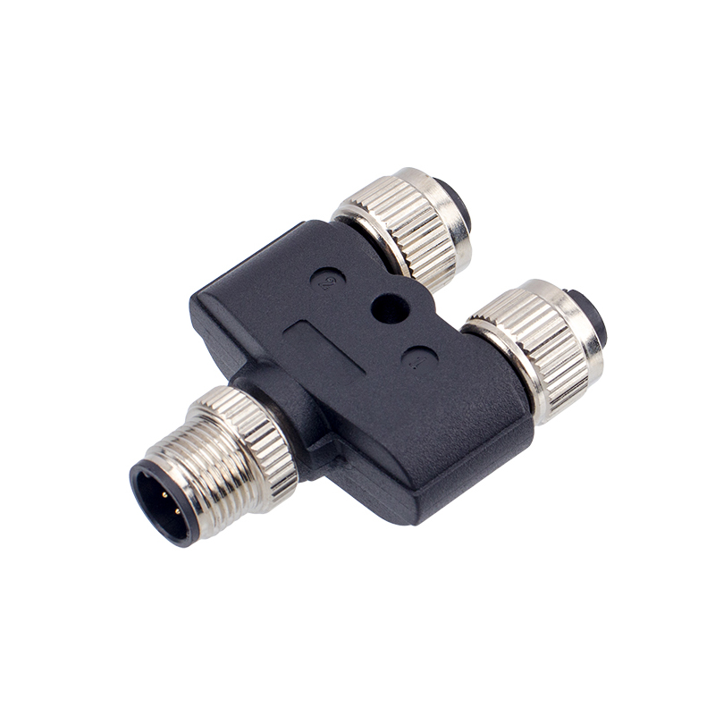 M12 6P a coded male Y-coupler connector
