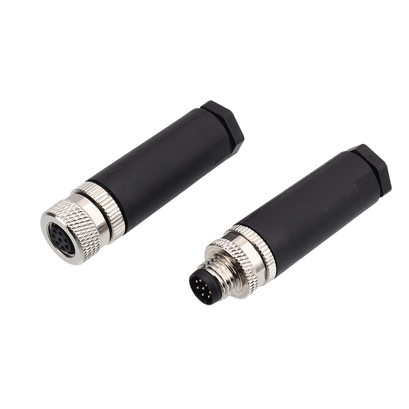 M8 8-pole male female field solder cup connector