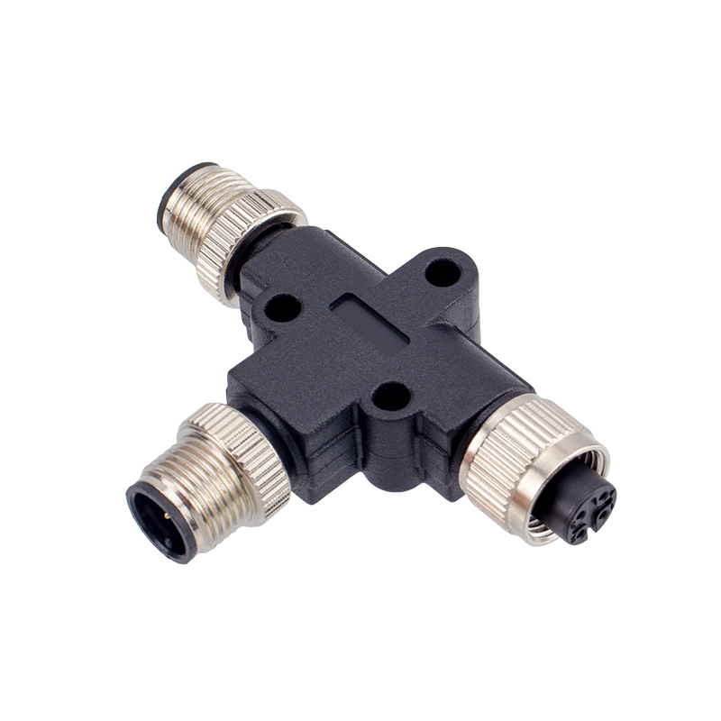 M12 4-pin male female T type connector