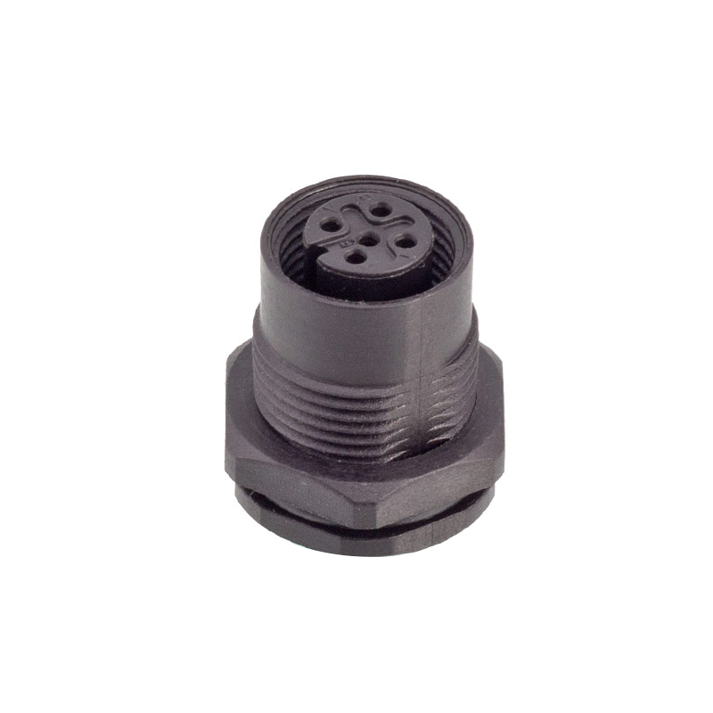 M12 5 poles rear mounting panel connector