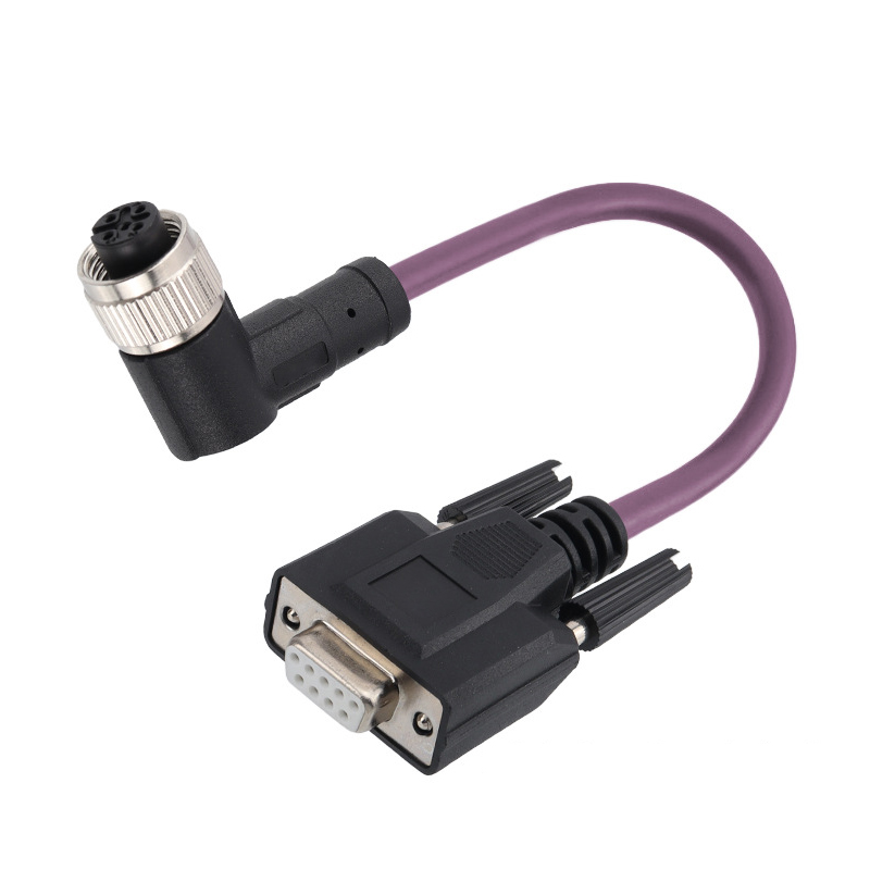 M12 5 pole female right angle to D-SUB cable