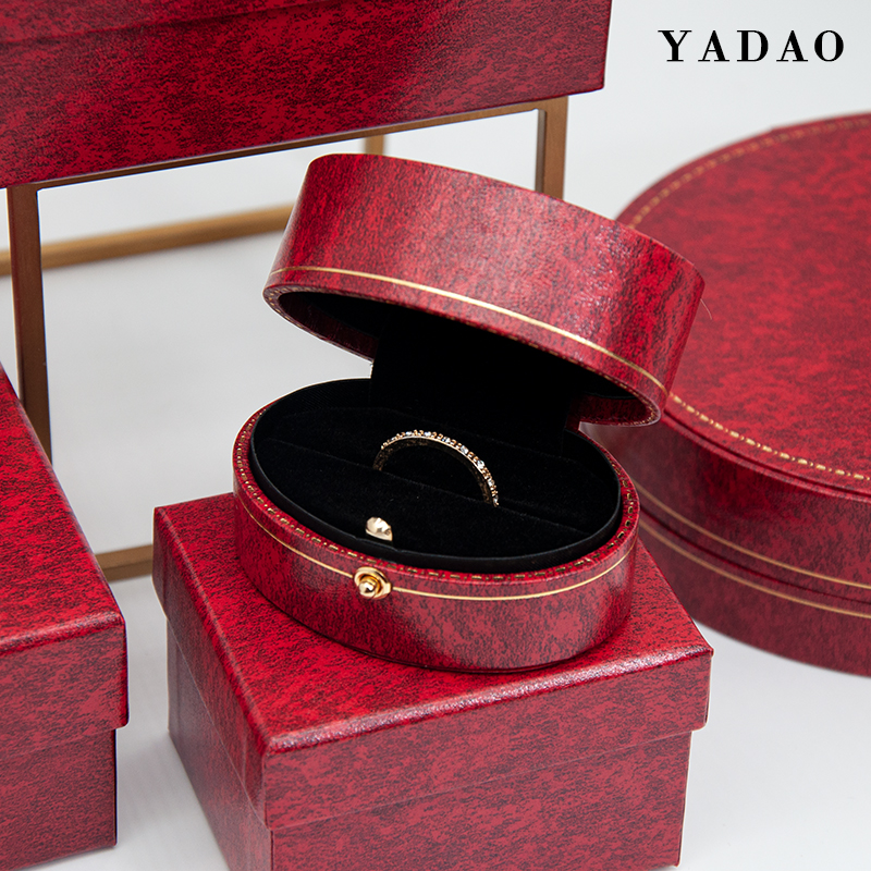 علبة تغليف مجوهرات عتيقة من yadao باللون الأحمر والأزرق الملكي