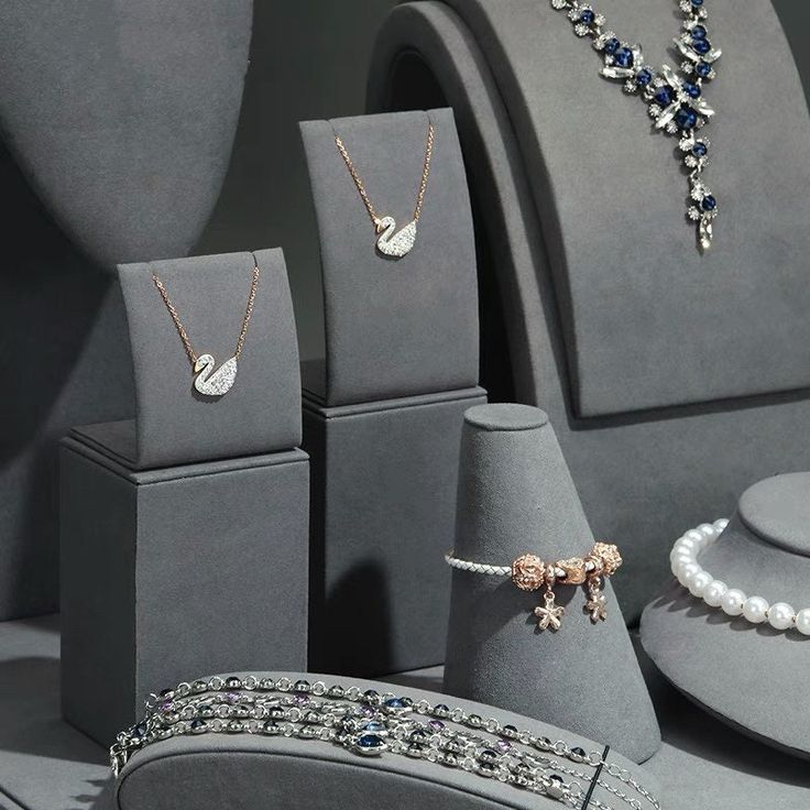 Yadao elegante esposizione di gioielli in stile display in microfibra grigia