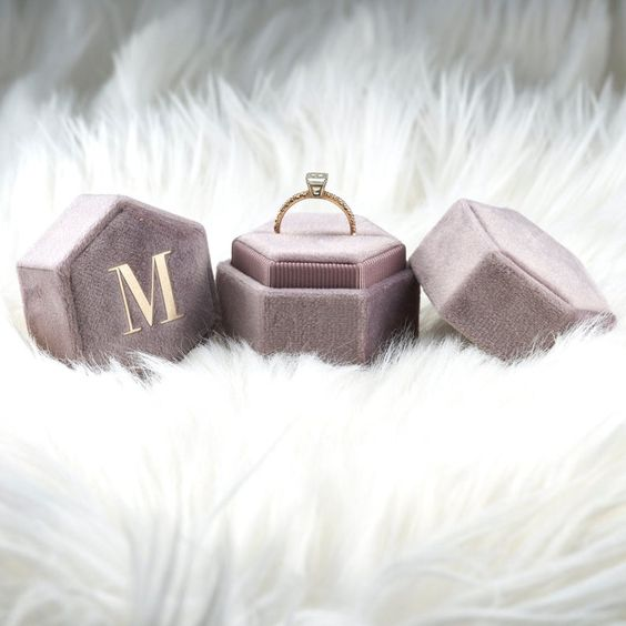 purple color soft velvet flannelette mini packaging ring pendant earring studs box