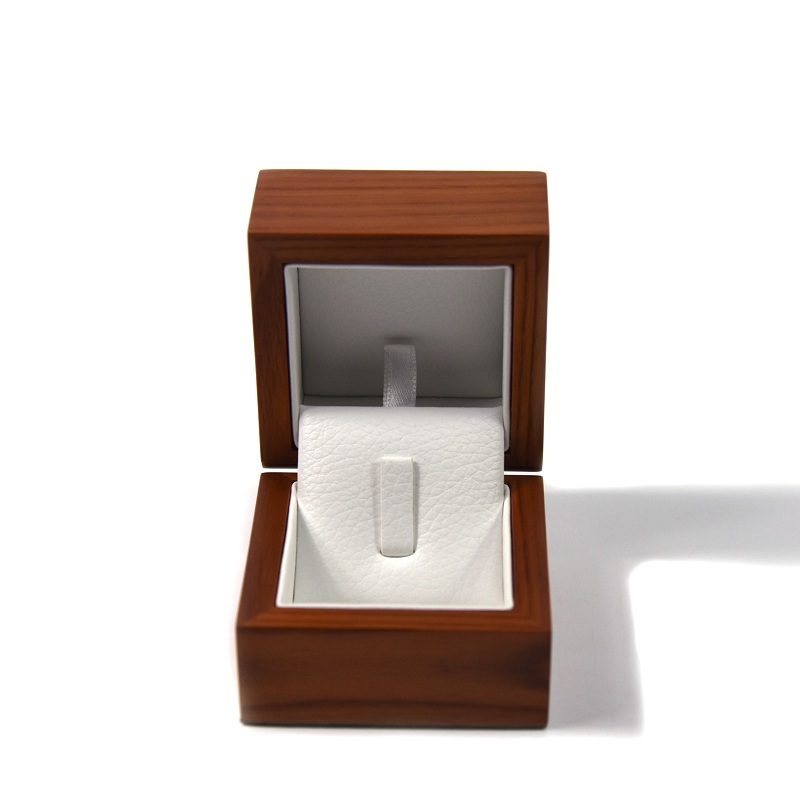 caixa de anel de madeira maciça caixa de embalagem de joias de madeira caixa de anel de embalagem de presente