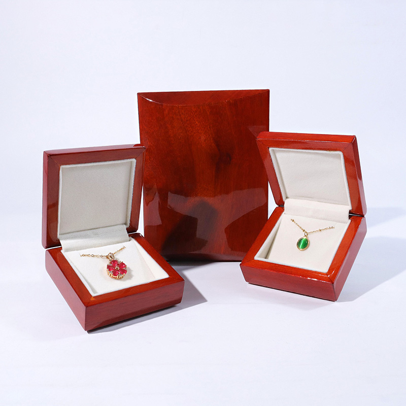 Boîte à bijoux en bois massif, peinture laquée, boîte d'emballage de pendentif, boîte d'emballage de bijoux en bois