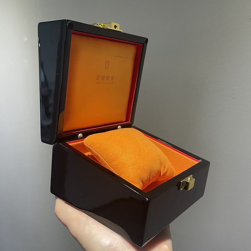 Luxo personalizar caixa de joias de madeira caixa de embalagem de joias de ouro caixa pendente