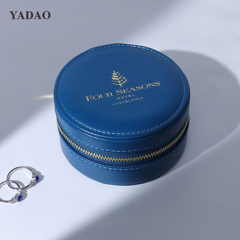 round shape traveling jewelry packaging case