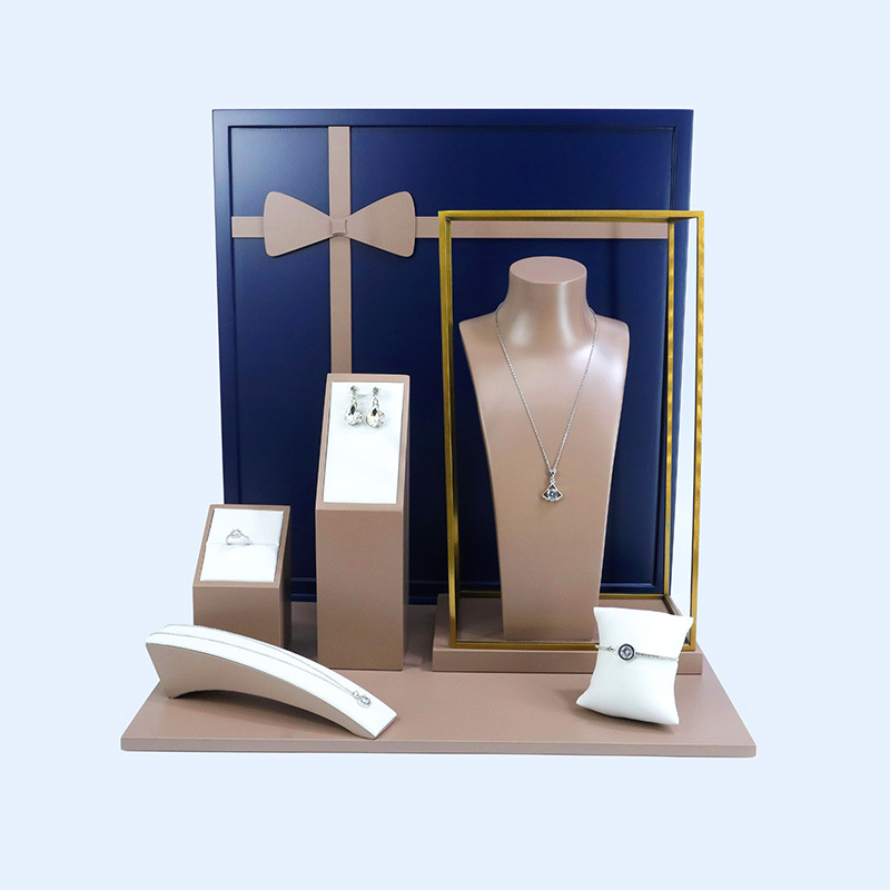 Personalizar ventana conjunto de exhibición de joyería joyería escaparate accesorios exhibición collar anillos pendiente pulsera