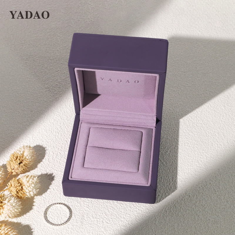 Boîte à bijoux en cuir de couleur violette, nouvel arrivage 2024