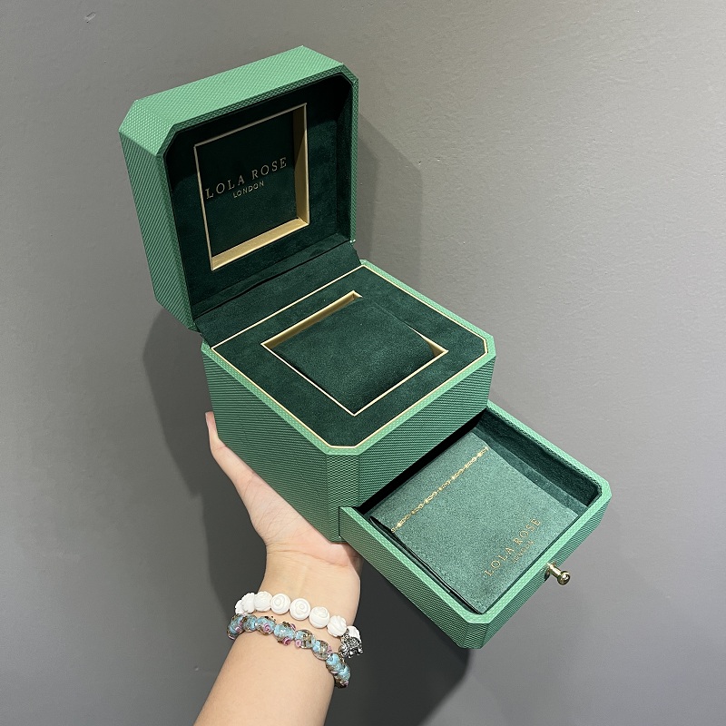 Boîte de montre personnalisée, boîte d'emballage de bijoux en plastique, boîte de montre en plastique avec tiroir