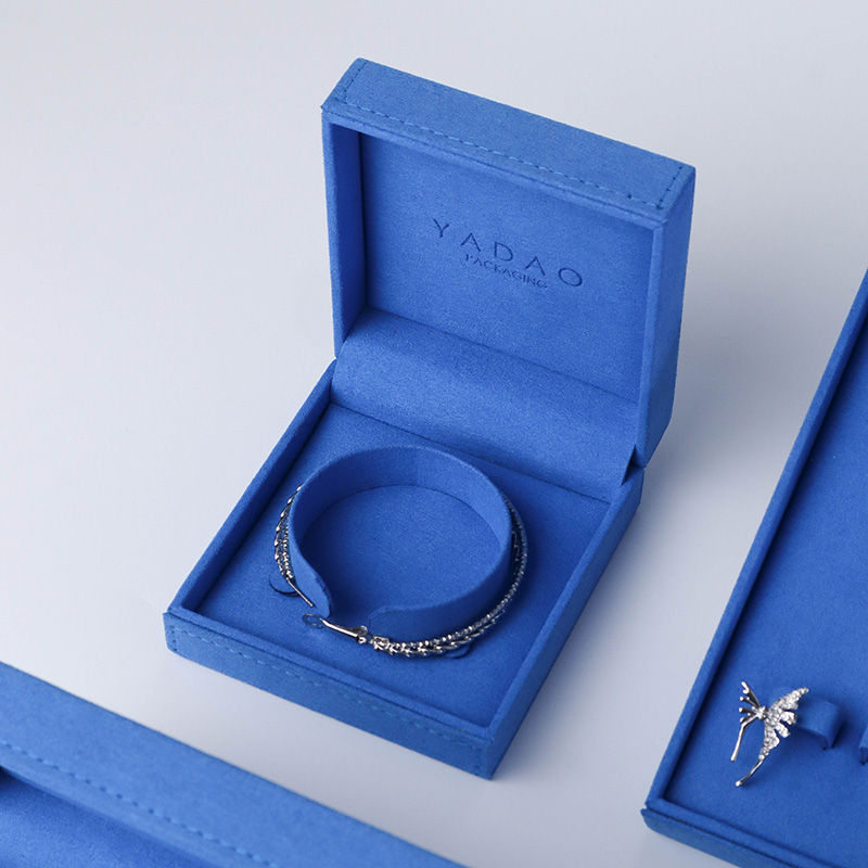 scatola di gioielli in microfibra blu blu blu gioielli in plastica scatola da imballaggio C Bangle