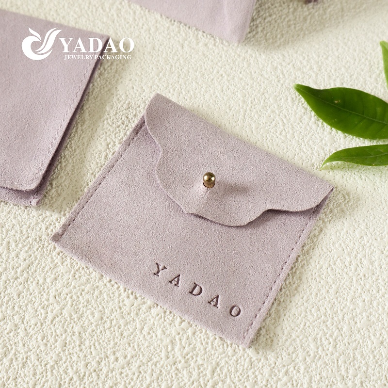 customize purple microfiber pouch bag flap jewelry bag jewelry pocket pouch