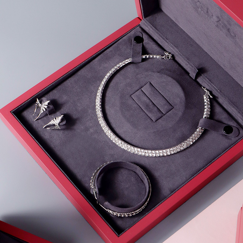 popular matte lacquer painting wooden box jewelry packaging box big necklace box