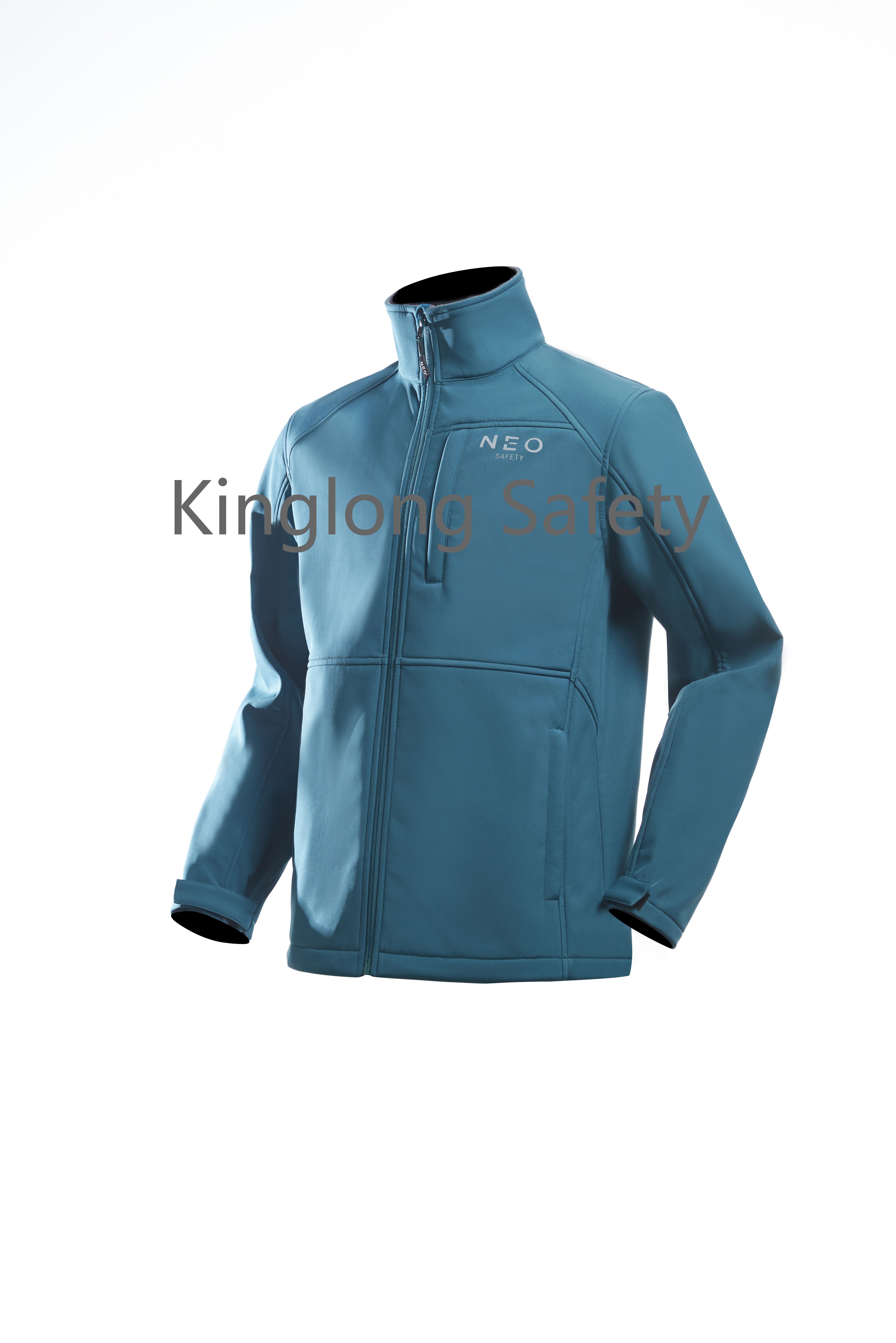 OEM nový cardigan zip límec modré barvy větruodolná softshellová bunda Čína dodává barevnou kombinaci softshellová bunda