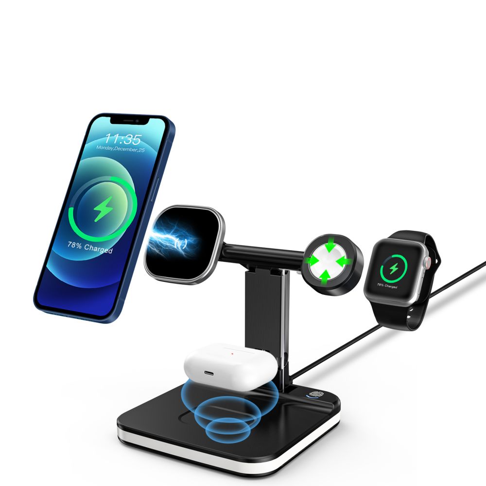 Drei-in-eins-Wireless-Ladegerät, 15 W, schnelles Qi 2, 3-in-1, 3-in-1-Schnellladegerät für iPhones, Uhren und Ohrhörer