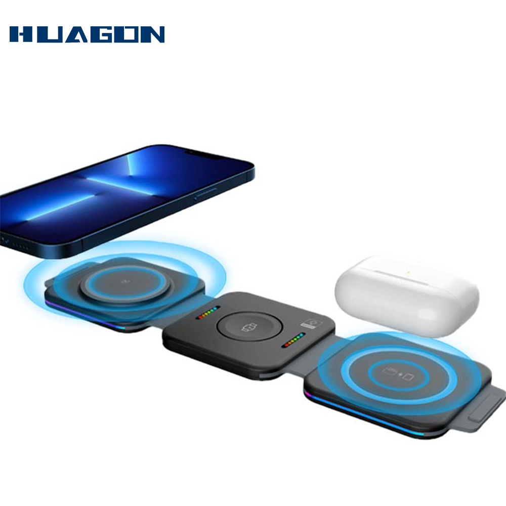3in1 foldable wireless charger three in one wireless charger for iphone for watches for earbuds