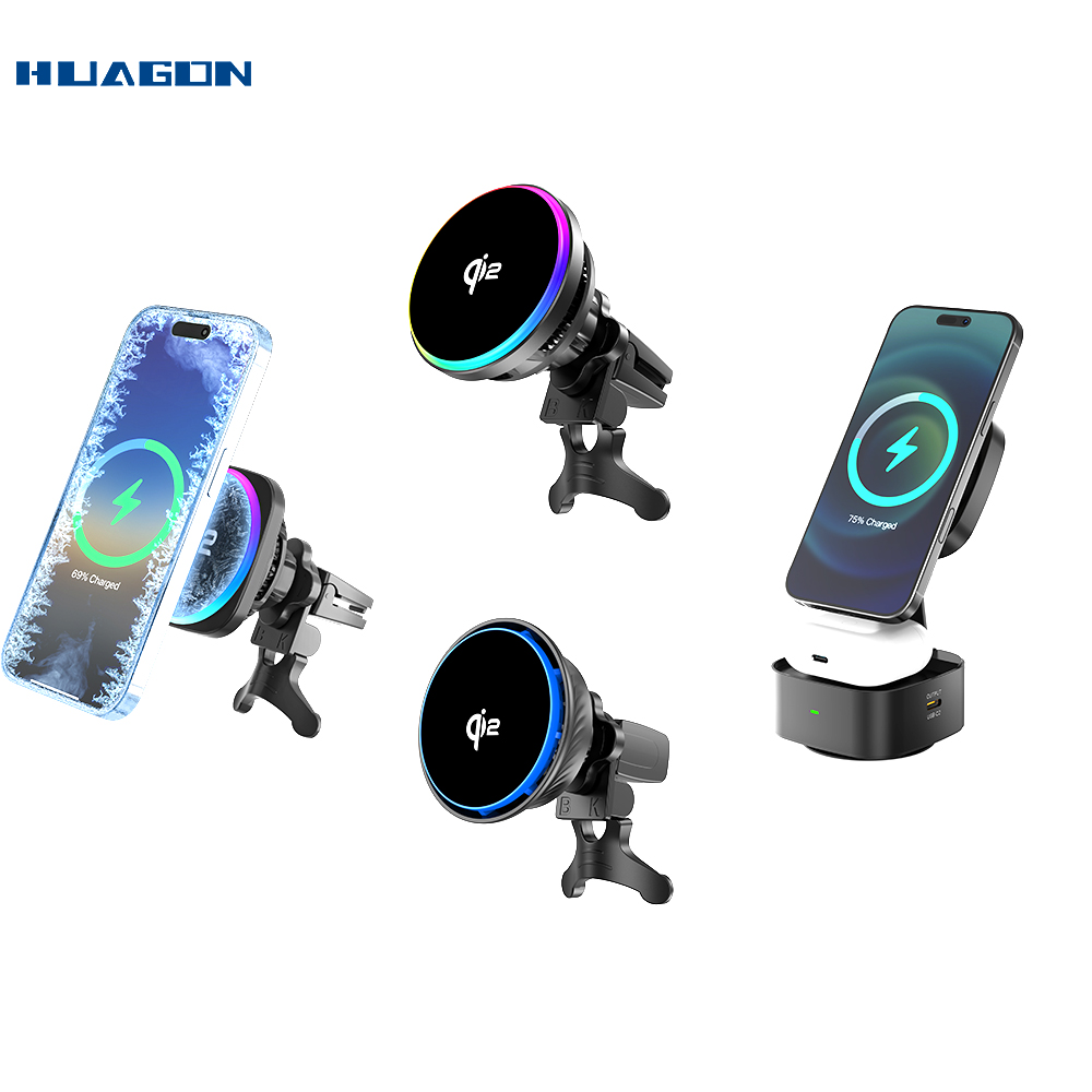 Qi2 fancooling wireless charger Qi2 MPP 15W Qi certified wireless car charger for magsafe - COPY - qtafuv