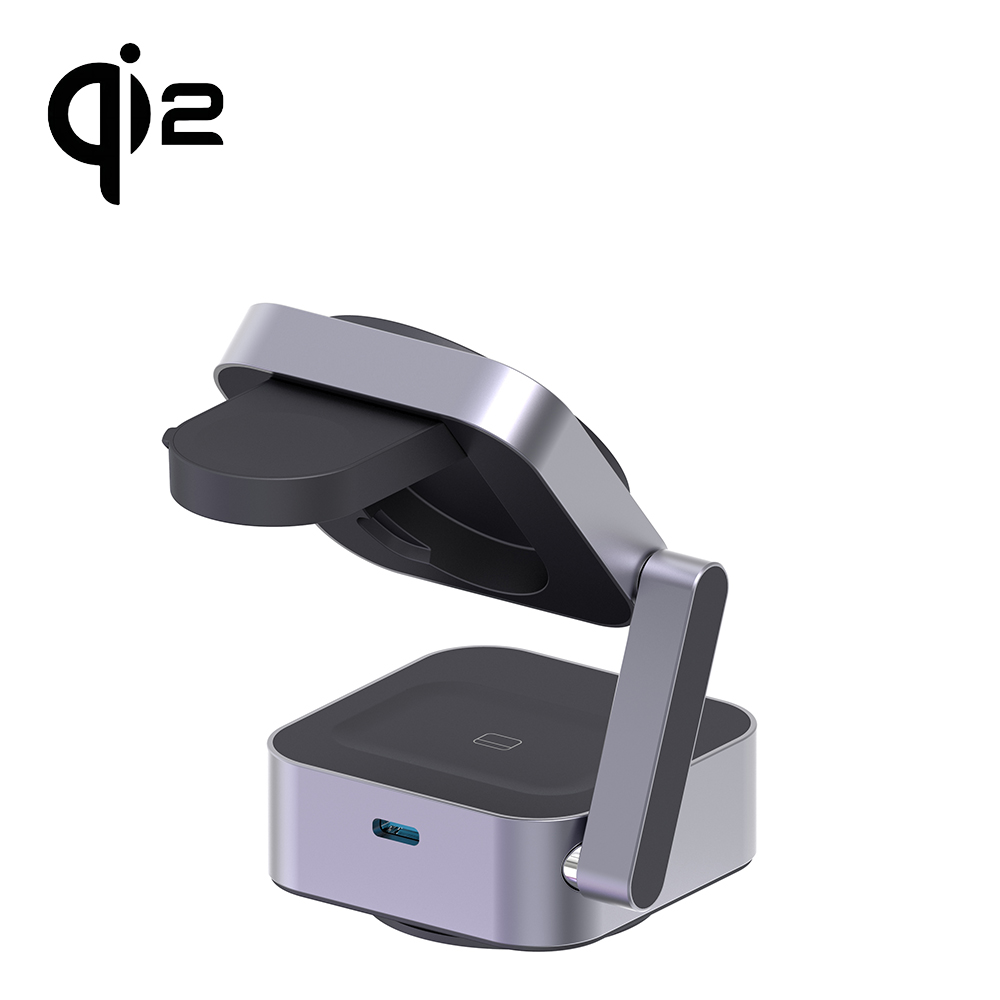 3in1 foldable wireless charger station 25W Qi2 for iPhone 17 iPhone 16