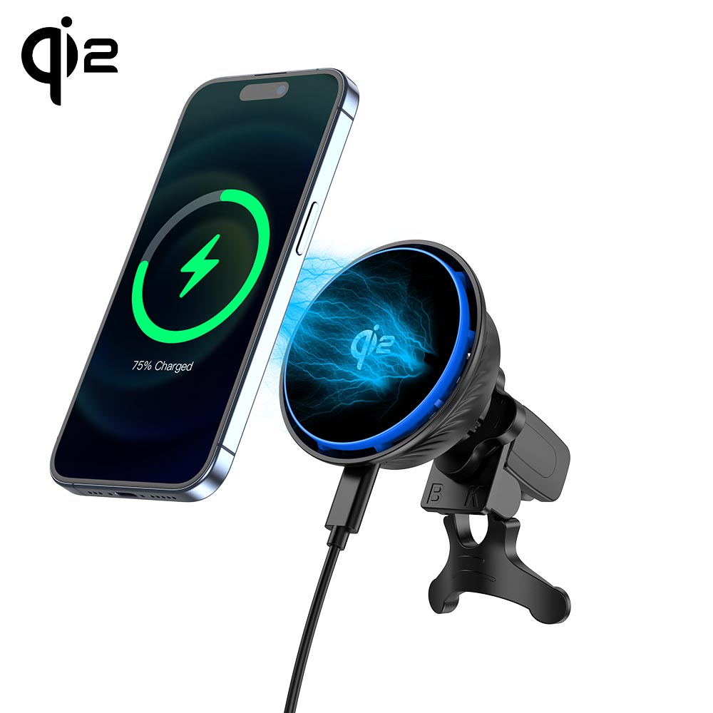 15W QI2认证的无线汽车充电器汽车QI2 15W无线充电器风扇冷却无线充电器